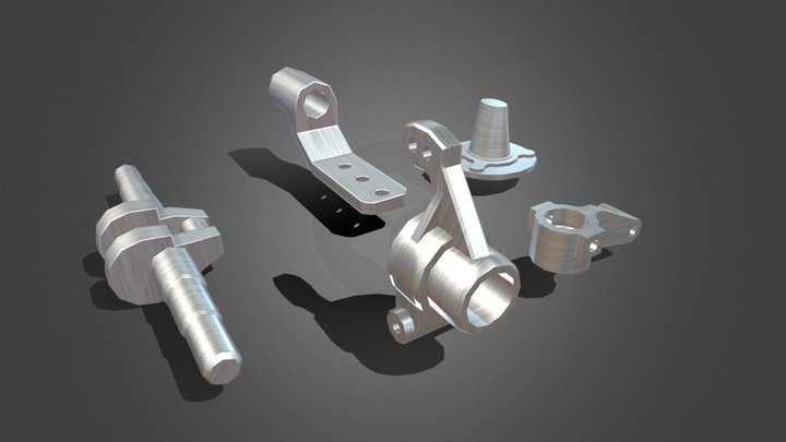 Metal Parts 6-10 3D Model