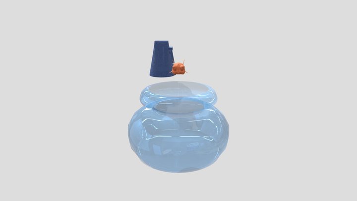 Fish and bowl and squidward 3D Model