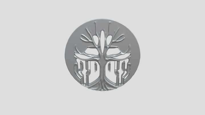 Circular tree and circuit design 3D Model