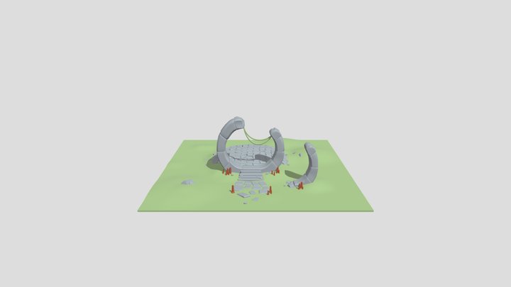 EnviromentArt in Sky children of the light style 3D Model