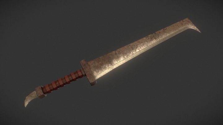 Hook Blade - Textured 3D Model