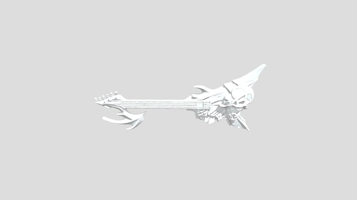 Skull Guitar Burst 3D Model