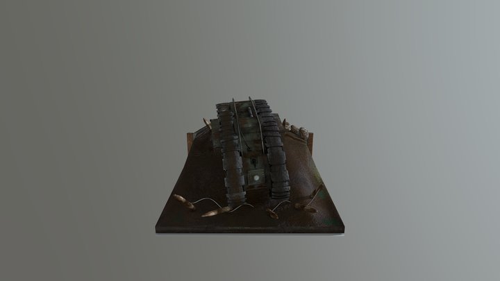 WW1 Trench and Tank 3D Model
