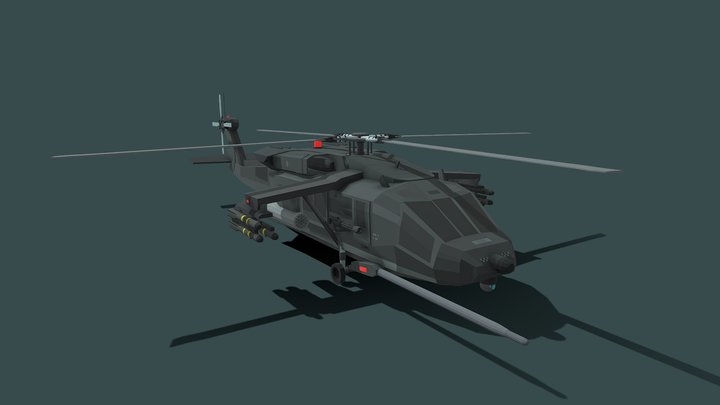 Low poly UH-60 Black hawk