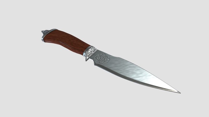Fighting Knife Silver 3D Model