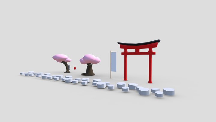 Props from japanese scenary 3D Model