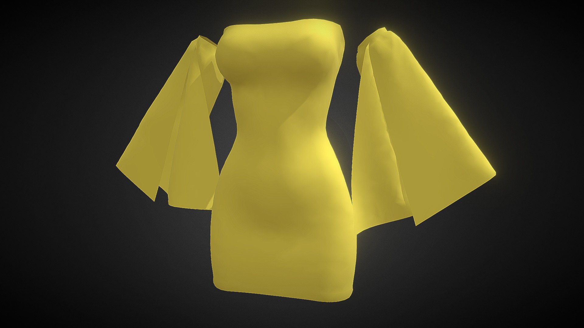 Yellow dress - Download Free 3D model by Androkumura [6963e41] - Sketchfab