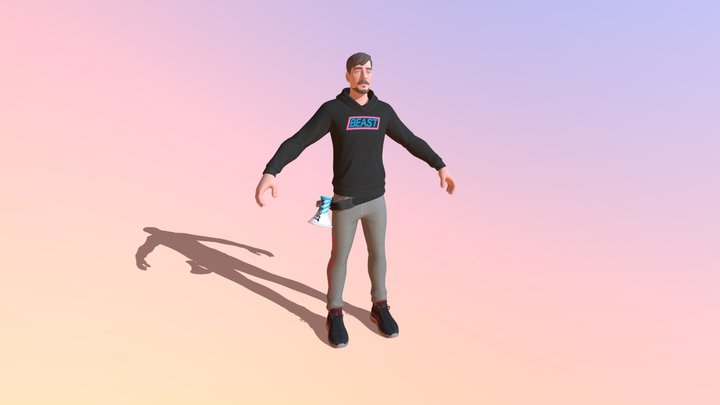 Mr.Beast Fortnite Skin 3D *Fix Shadow* 3D Model