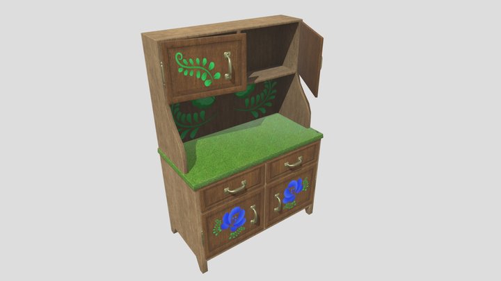 Kitchen cupboard (lowpoly) 3D Model