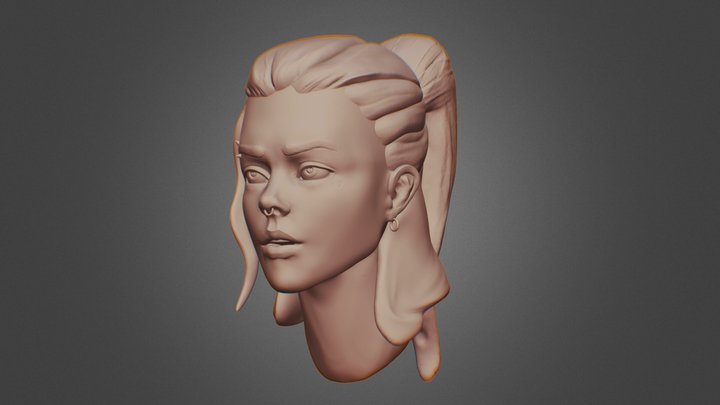 3D Female Head Sculpt 3D Model
