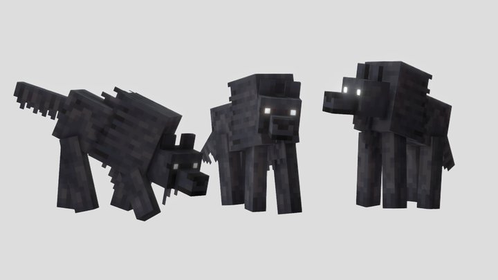 Dire wolves (posed) 3D Model