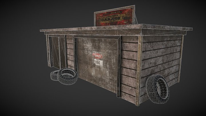 Gas station - garage 3D Model