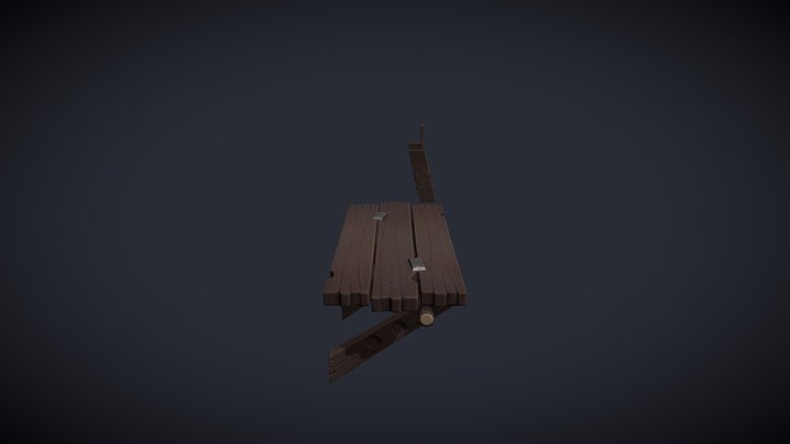 Stylized Wood Scaffolding 3D Model