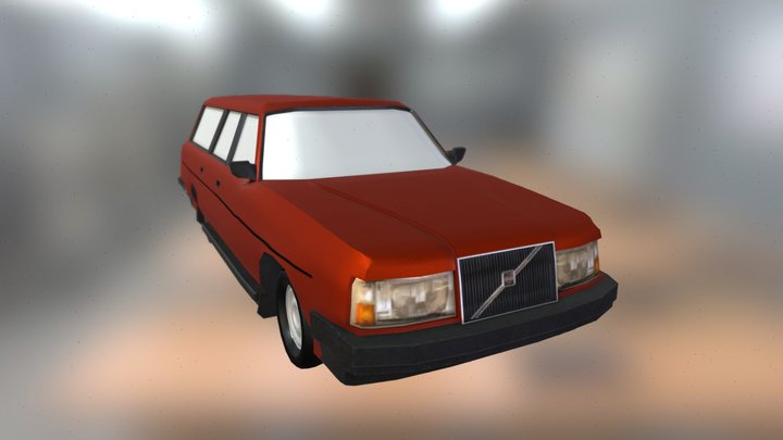 Low poly - Volvo 240 GLT ESTATE 3D Model
