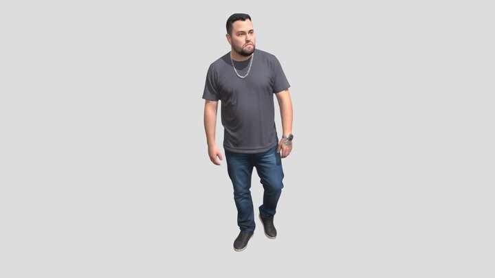 Casual Portrait In A Gray T‑Shirt – Modello 3D gratuito STL