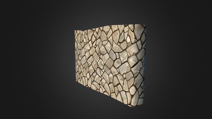 Stone Wall, Seamless, Hand Painted Texture 3D Model