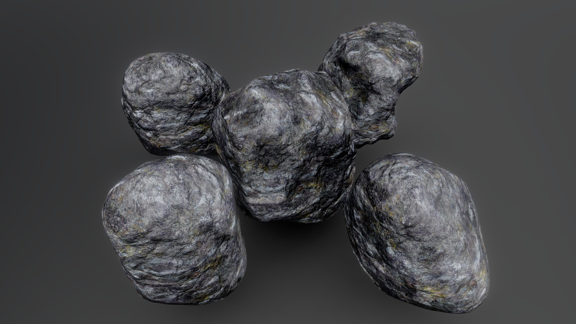 3D model Small Rock Pack - This is a 3D model of the Small Rock Pack. The 3D model is about a group of human skulls.