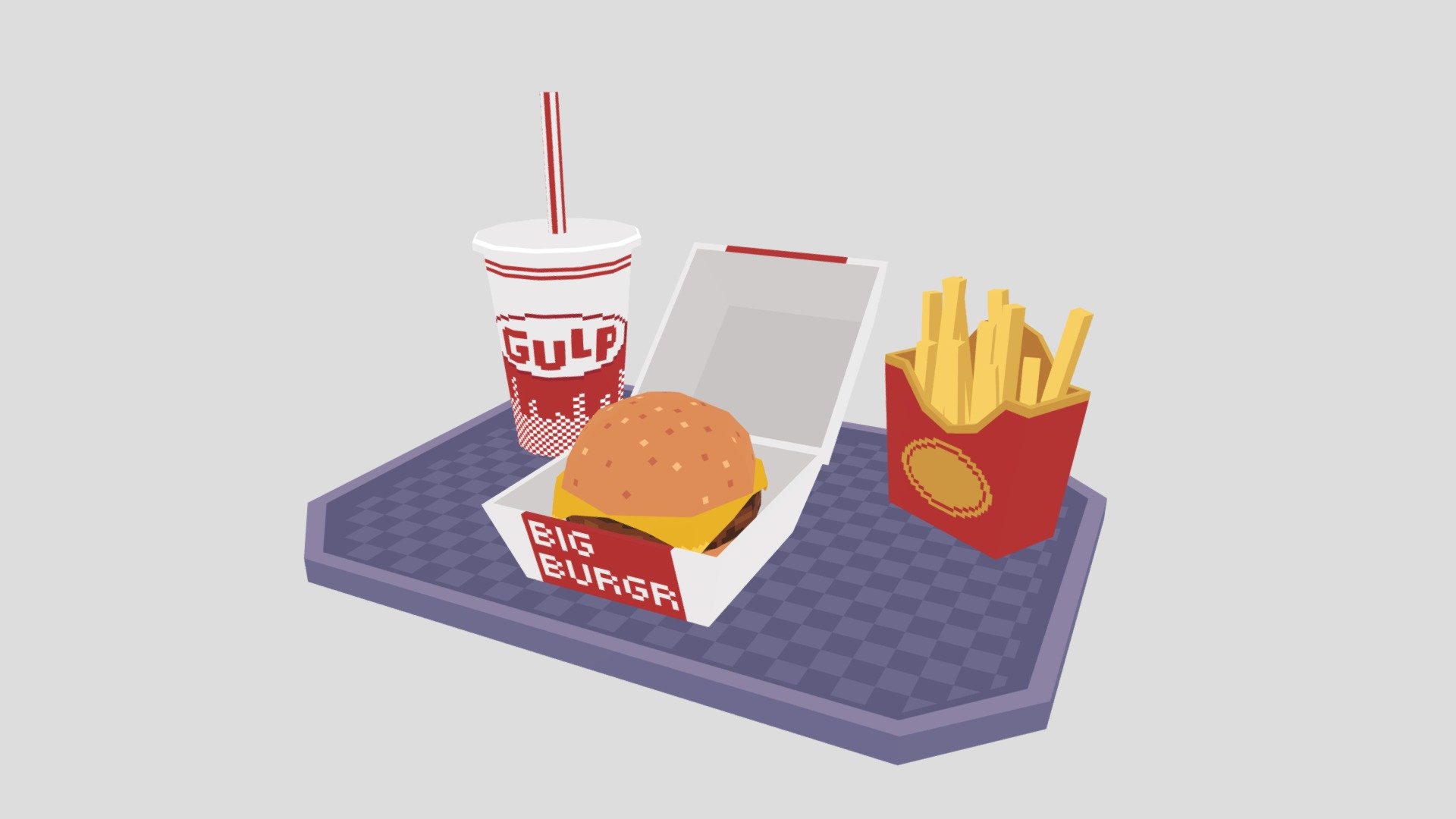 Low poly fast food meal - 3D model by macka1080 [697a44d] - Sketchfab