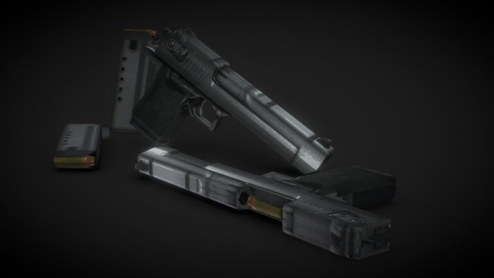 PS1 / PSX STYLE - Desert Eagle - LOWPOLY 3D Model