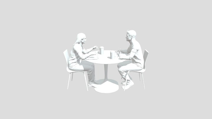 Friendly Conversation Over Coffee 3D Model