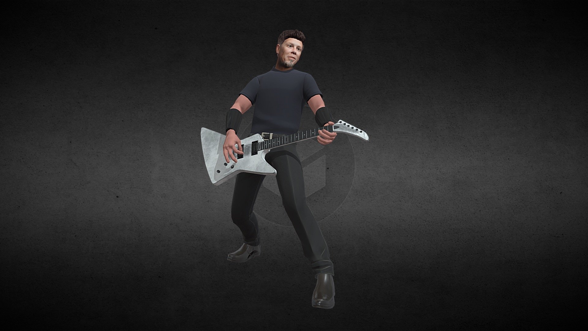 James Hetfield Metallica low poly Buy Royalty Free 3D model by