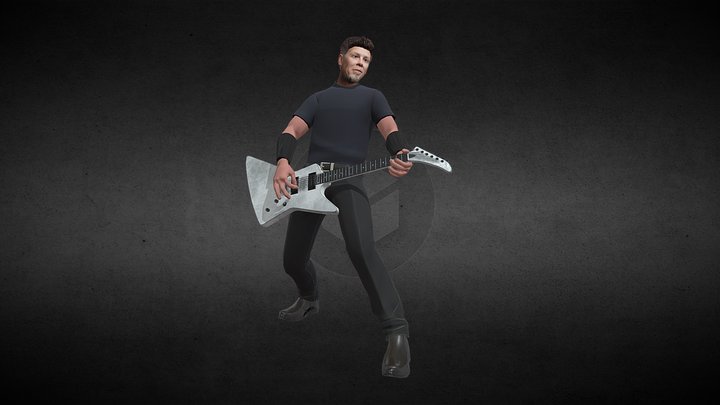 James Hetfield Metallica low poly 3D Model