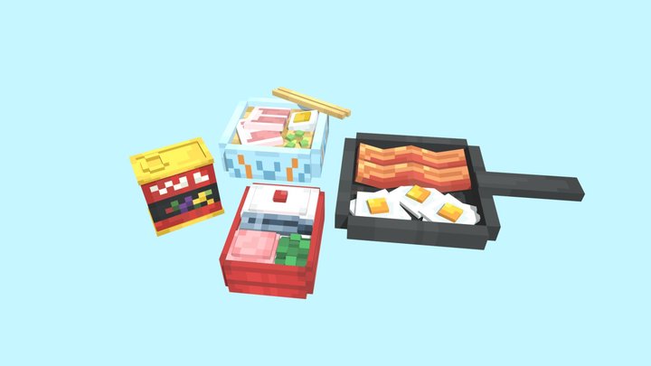 GHIBLI FOOD MINECRAFT 3D Model
