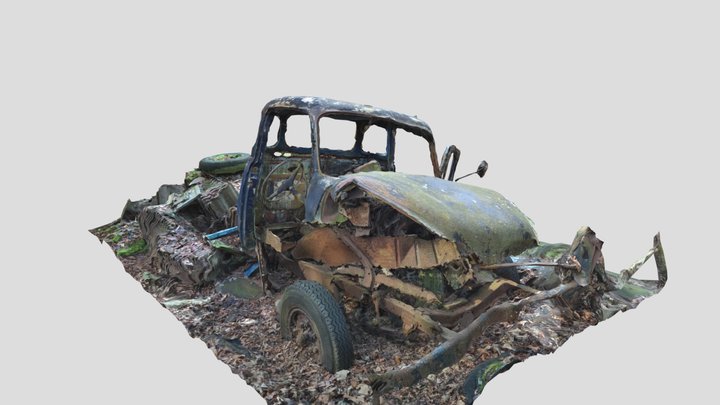 Vintage truck wreck 3D Model