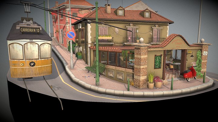 Cityscene Lisbon 3D Model