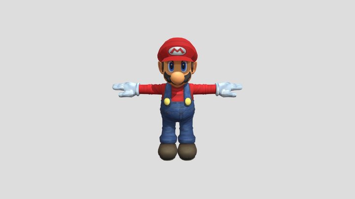 Melee Mario with 1 texture 3D Model