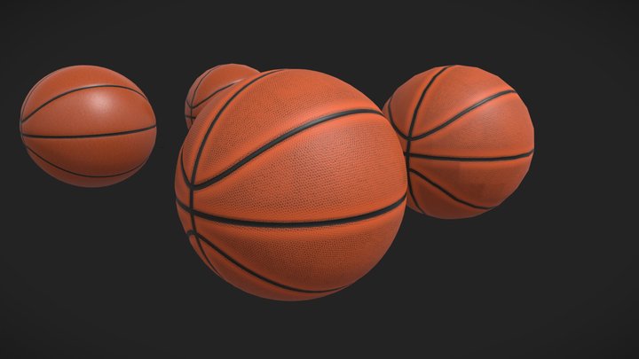 Basketball clean & weathered with HI & LOW mesh 3D Model