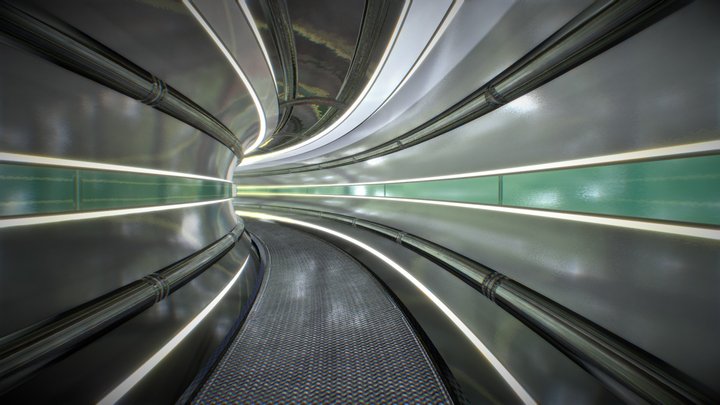 Sci-fi Hallway Tube 3D Model