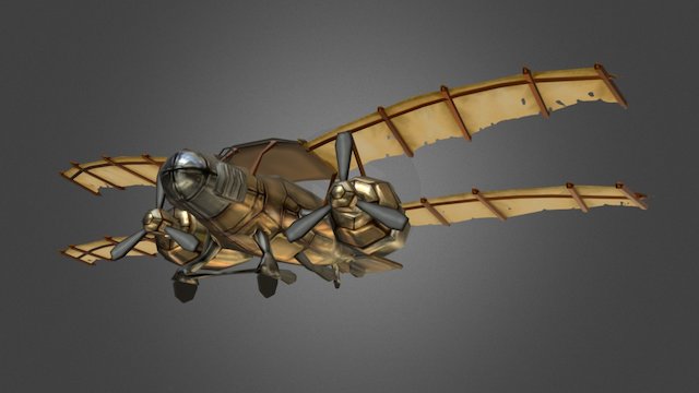 Steampunk Plane 3D Model