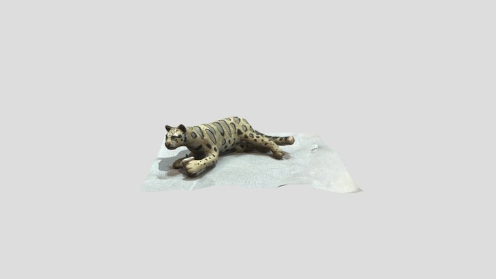 Clouded Leopard With Bubble Tea Sculpture 3D Model