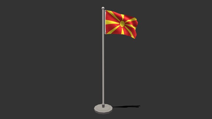 Seamless Animated North Macedonia Flag 3D Model