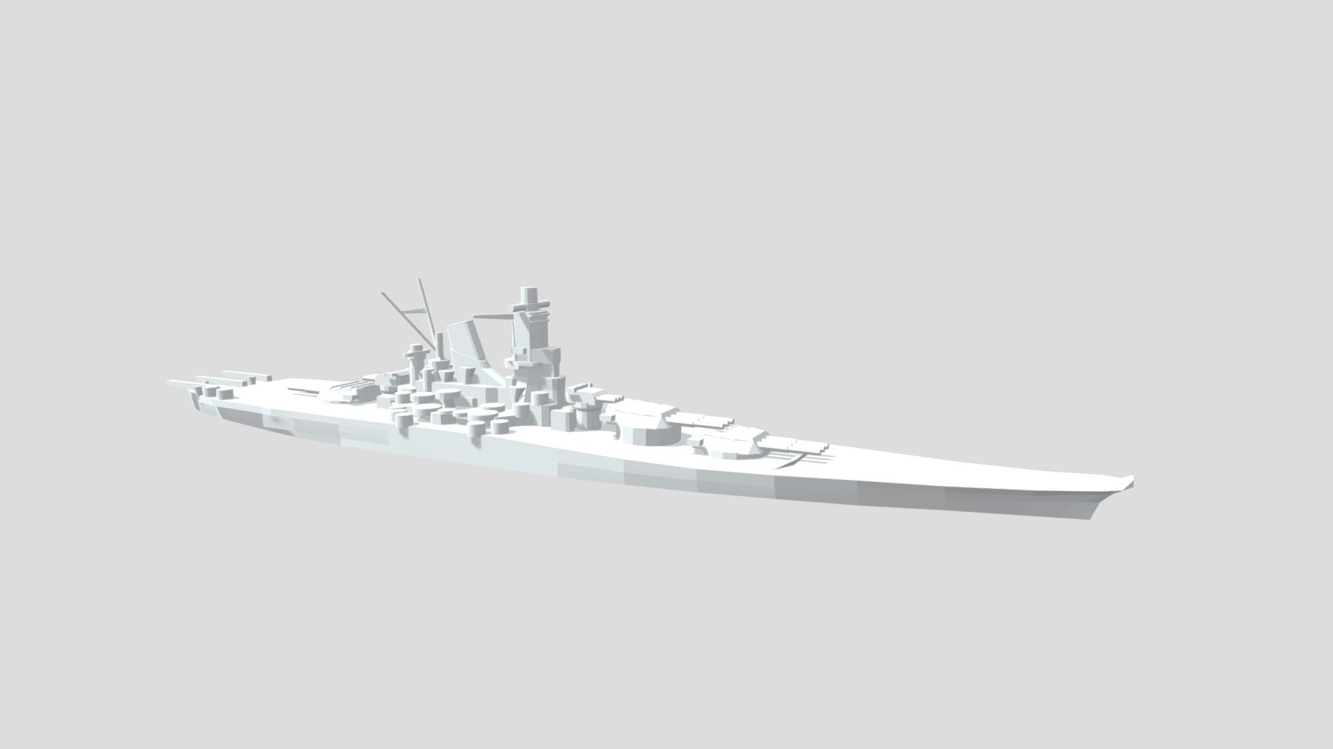 IJN Musashi - Model for small scale printing - Download Free 3D model ...