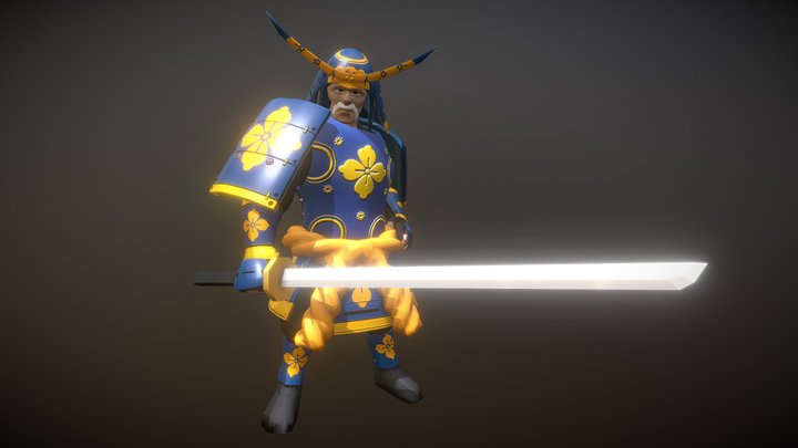 Samurai Posed 3D Model