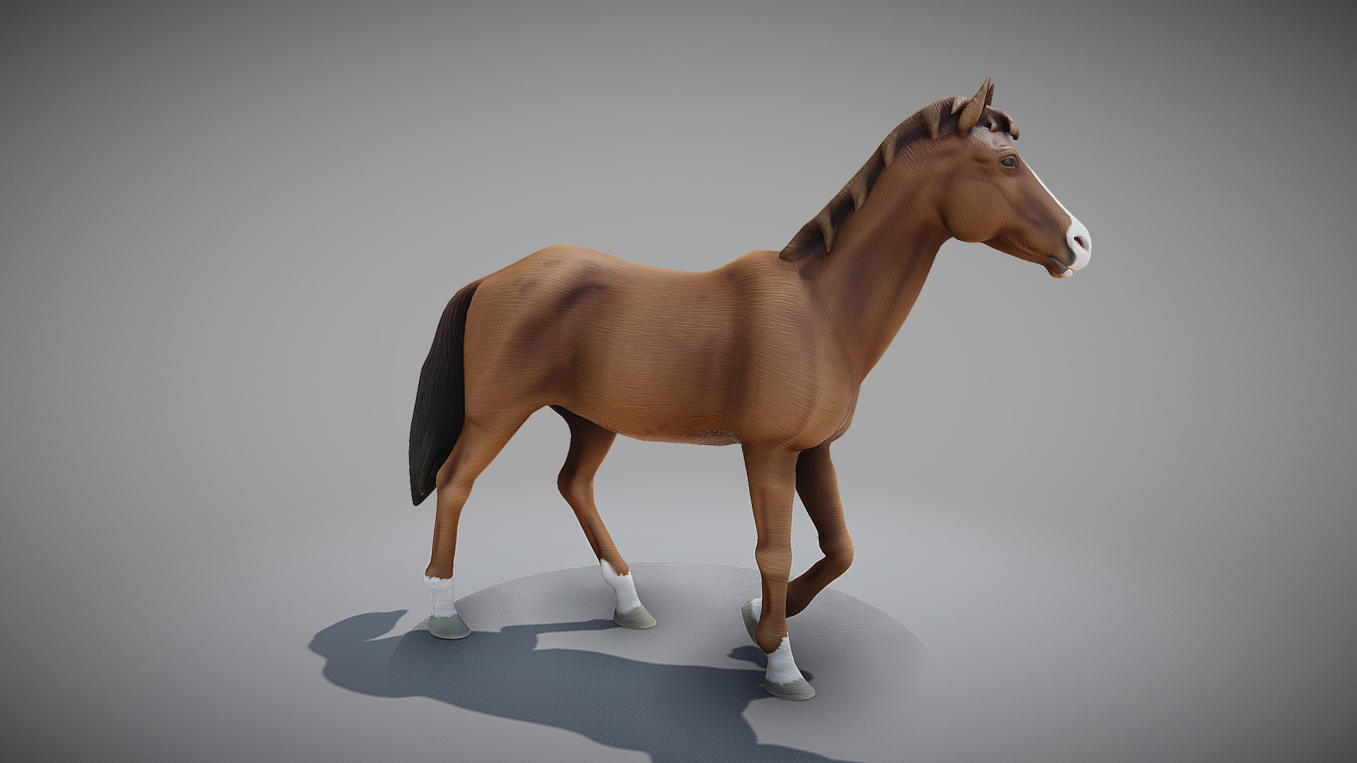 3D model Animated Horse - This is a 3D model of the Animated Horse. The 3D model is about a statue of a horse.