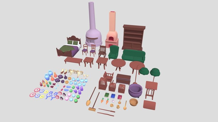 The Cat in the Hut - 3D Props 3D Model
