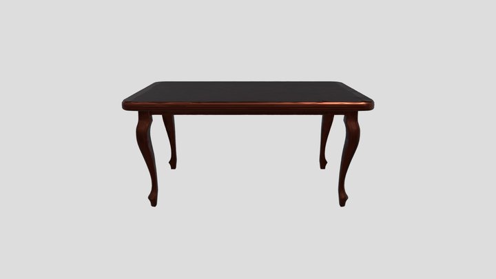 Traditional Walnut Cabriole Coffee Table 3D Model