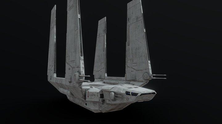 Low Poly Star Wars Zeta Shuttle 3D Model