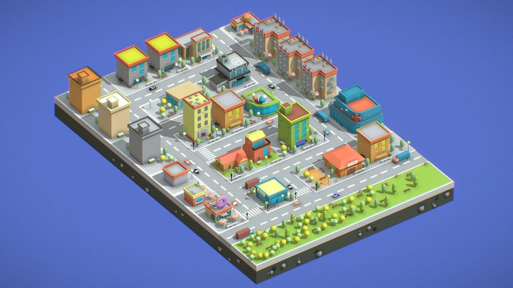 PolyTown: Low-Poly City Pack 3D Model
