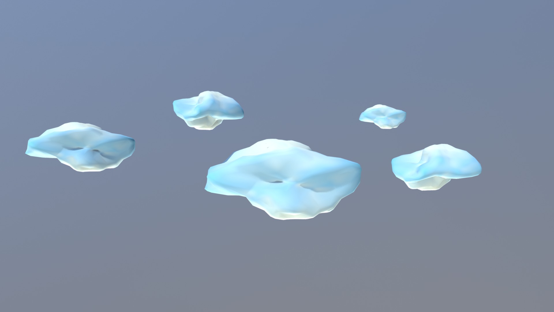 3D model Clouds - This is a 3D model of the Clouds. The 3D model is about a group of blue jellyfish.