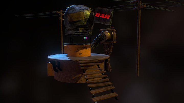 Cyberpunk Bar 3D Model