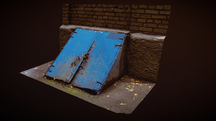 Old Metal Basement Door 02 [RAW] 3D Model