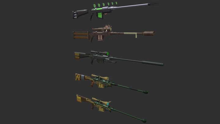 Sniper rifles collection 3D Model