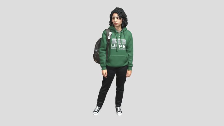 UFPR Student Portrait In Green Hoodie – Kostenloses 3D-Modell STL