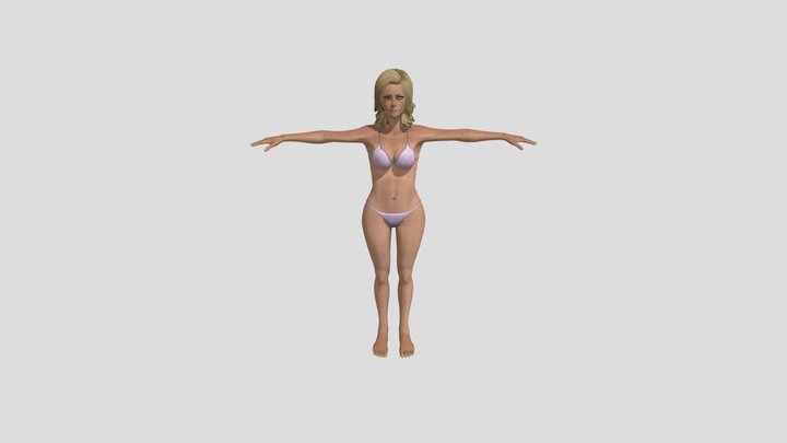 hot girl in a bikini 3D Model