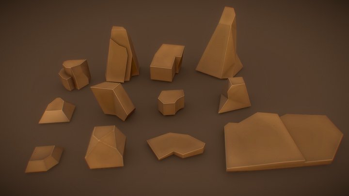 Free Rock Pack - Rocks Stylized 3D Model