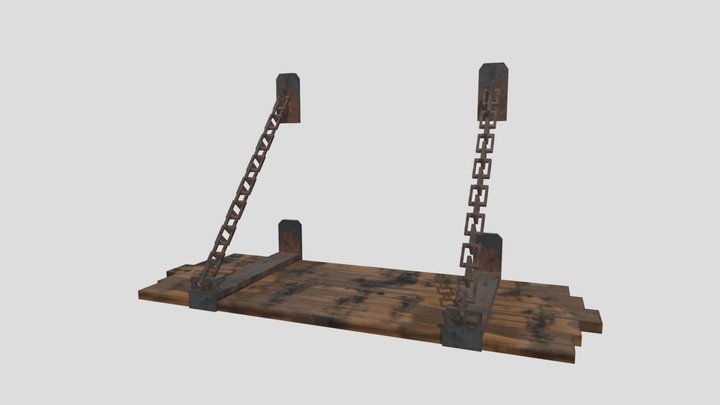 Wood Bed 3D Model